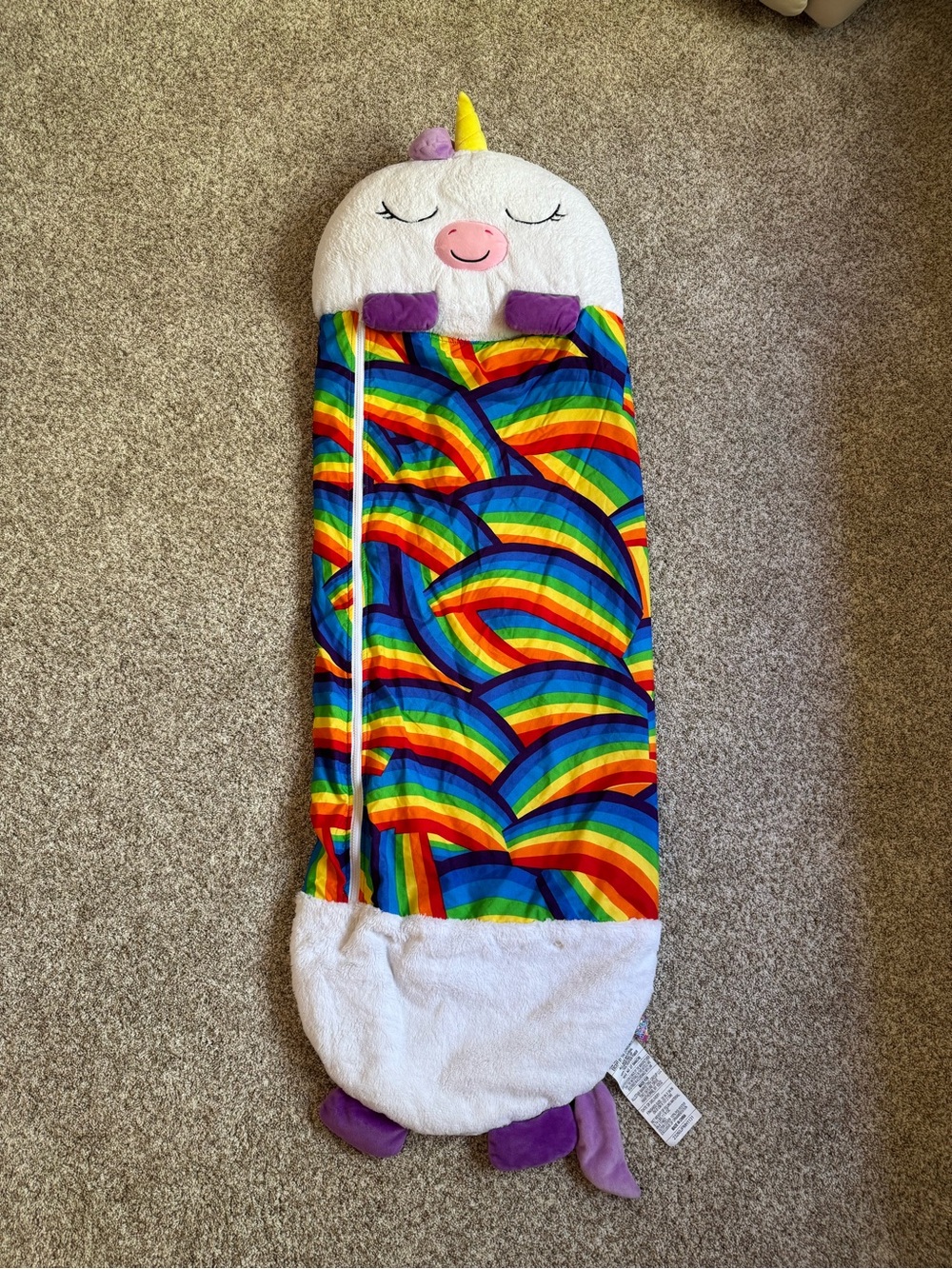 Happy Nappers - White Unicorn Kids Sleeping Bag